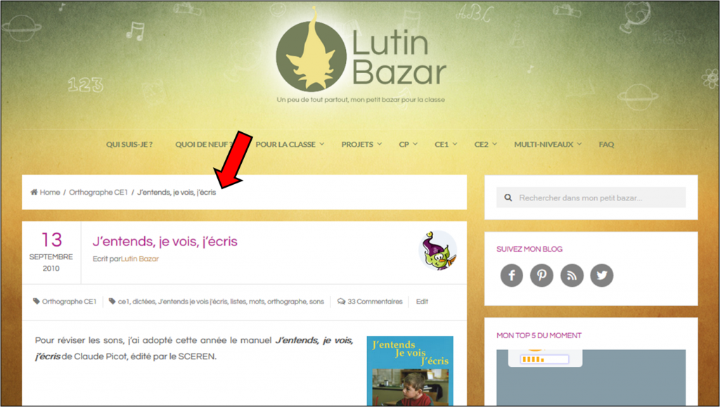 Lutin Bazar J Entends Je Vois J écris