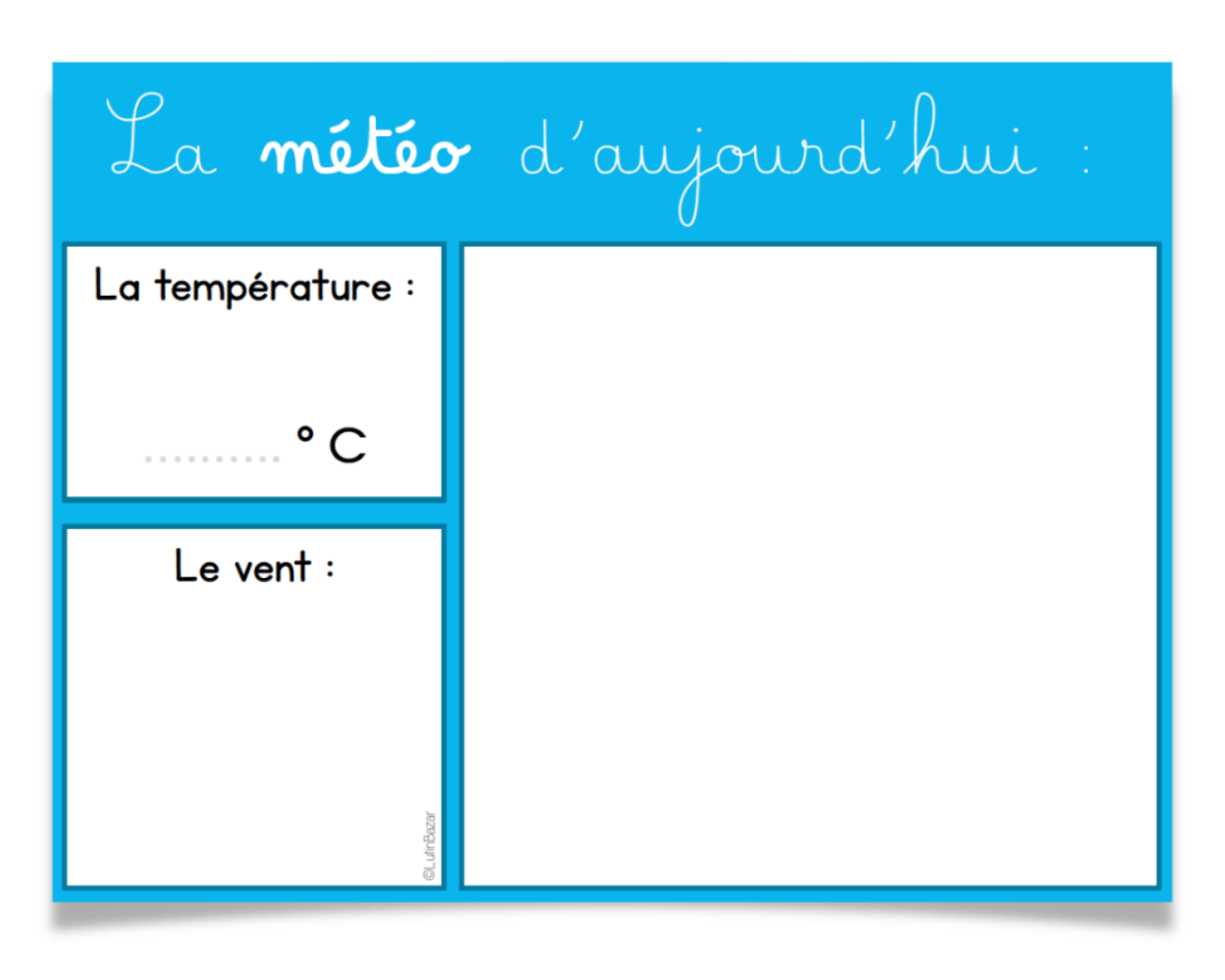 Météo affiche lutin bazar