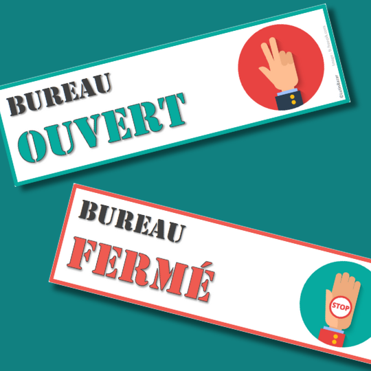 Pancarte de bureau ouvert / fermé